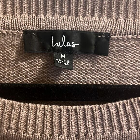 ✨Lulus Pointelle Me More Light Brown Knit Sz Medium Tan Sweater✨ - Picture 8 of 9